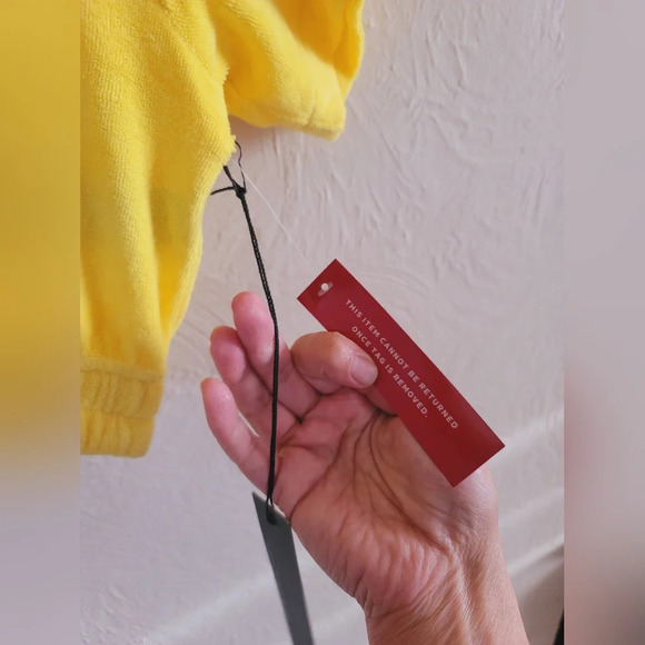 Carbon38,‎  Micro Terry Cropped Top, Yellow, Size XS - Picture 8 of 10